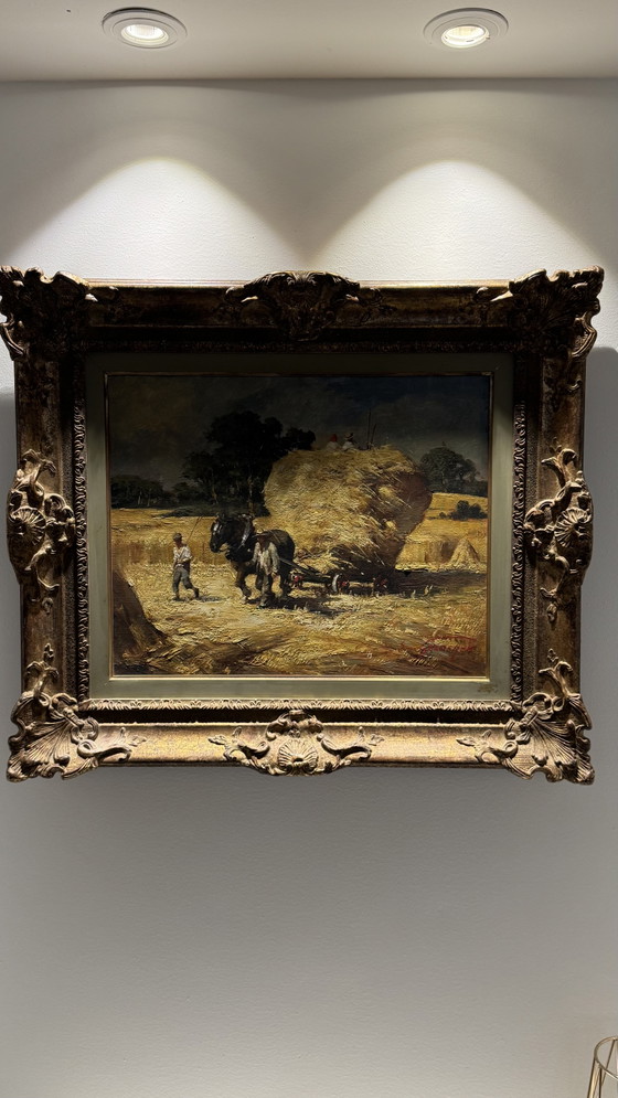 Image 1 of Simon van Gelderen Signed Vintage Oil Painting Mediterranean Rural Scene