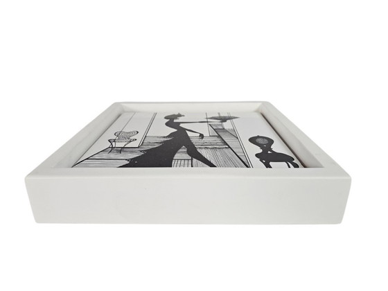 Image 1 of Ruben Toledo & Bardelli - 'Isabel' - Italy - Milan - tile in wooden frame - 1990s