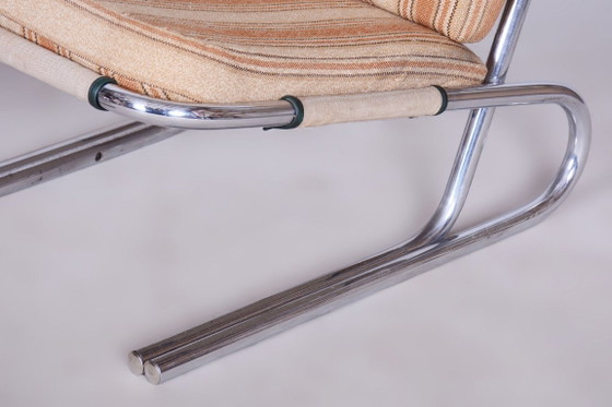 Set di due poltrone originali Bauhaus, in acciaio cromato, Germania, anni '40. – Metal, Textile (photo 10 of 10)
