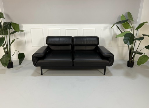 Rolf Benz Plura 380 Multifunctionele Sofa Leder Bank Zwart