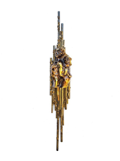 Wall sculpture Richard Richese – wanddecoratie, Brass, Metal