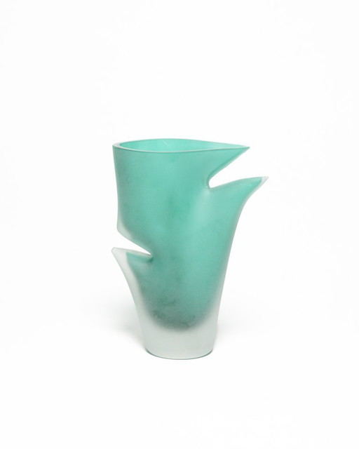 Rosenthal Sculptural Postmodern "Exotique" Satin Art Glass Vase Michael Boehm