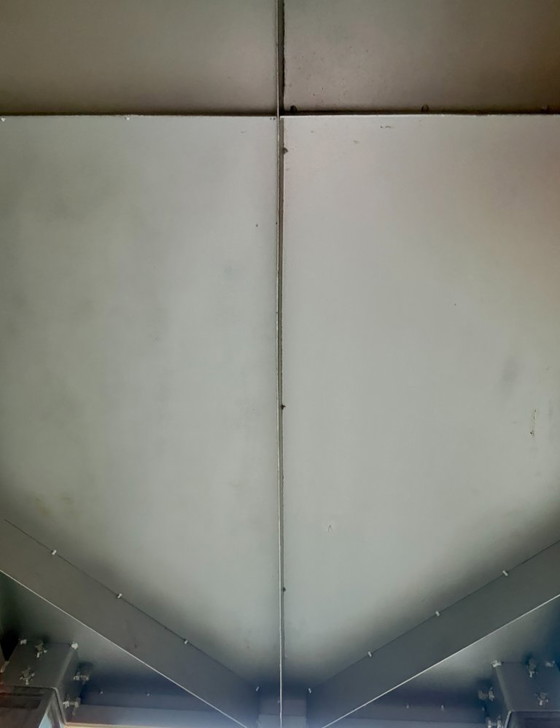 Image 1 of Zinc dining table with or without 8 leather chairs (Henders & Hazel) on wheels