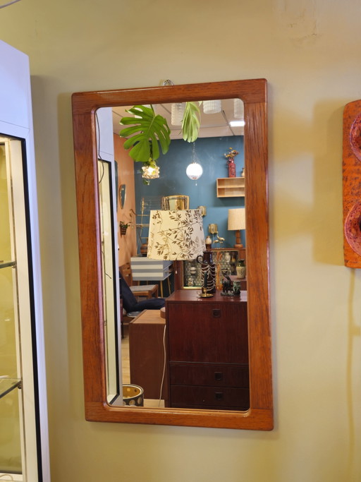 Specchio da parete vintage Silkeborg in teak, design danese.