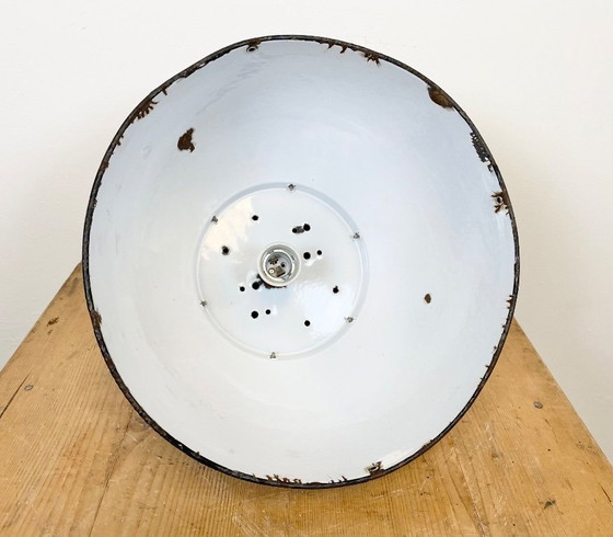 Image 1 of Lampada a sospensione vintage industriale in smalto grigio, anni '30