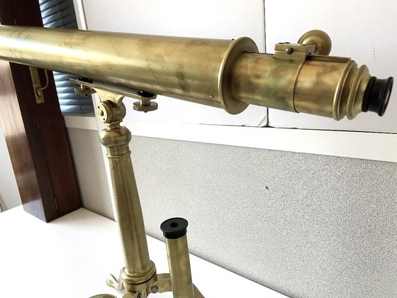 Ancienne Lunette Astronomique Télescope Longue-Vue Fin 1800 France Céleste – Sculptures, Brass (photo 15 of 19)