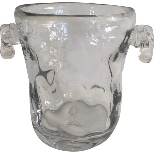 Cubo de champán de cristal vintage, 1970