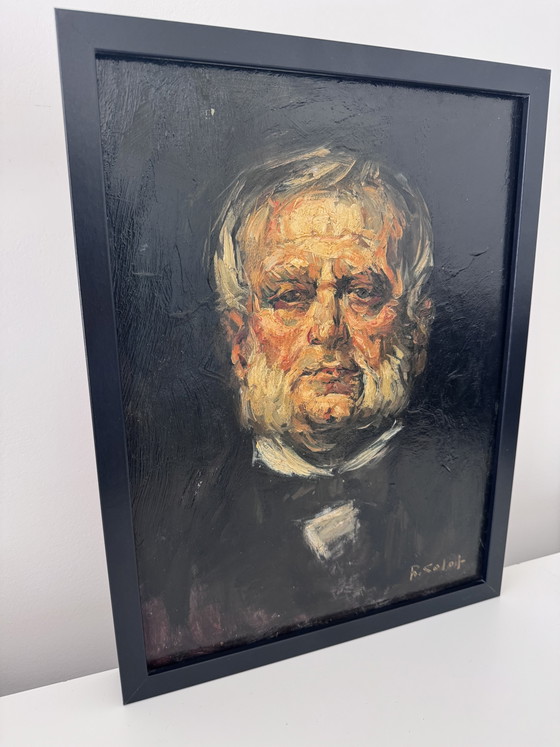 Mid-Century Expressionist Portrait Painting by Robert Colot (Belgian, 1927–1993) – Paintings & Drawings, Wood (photo 3 of 5)