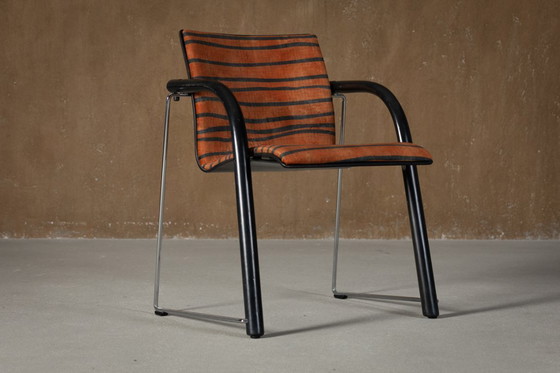 Image 1 of Fauteuil Vintage A 320 par Wulf Schneider & Ulrich Boehme pour Thonet 1980 en velours polaire (ensemble de 3)