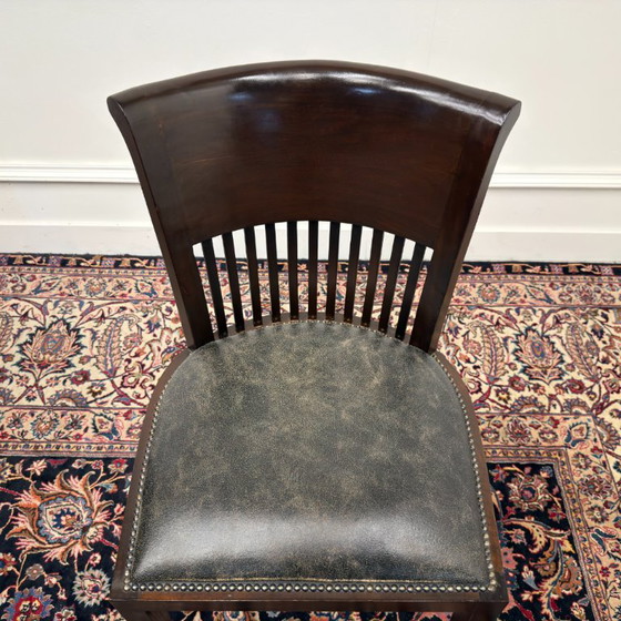 Classic English Desk Set with Office Chairs – Leather, Wood (photo 22 of 23)