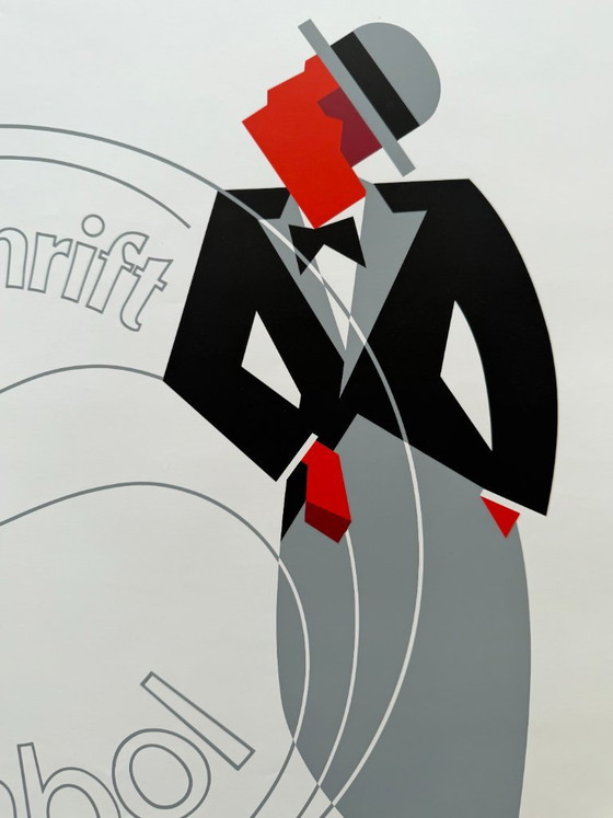 Karl Klode (1904–1989), Estudiantes de la Bauhaus y su pintura hoy, 1982, Póster original de época, fechado y (photo 4 of 5)