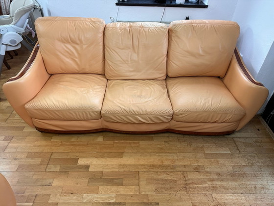 Galleria Nieri Sofa 3 + 1 – 3-5 Sitzer Sofas, Leder, Holz (photo 6 of 15)