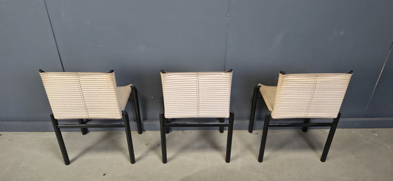 Image 1 of 6er-Set "Mastro" Esszimmerstühle von Afra & Tobia Scarpa für Molteni, Italien, 1980er Jahre