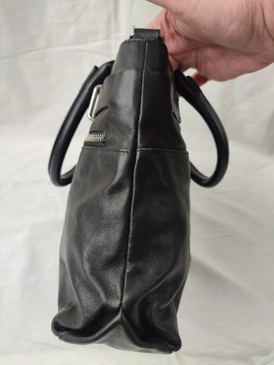 Furla Made In Italy Handbag Shoulder Bag Black Leather Timeless Beautiful (photo 8 of 15)