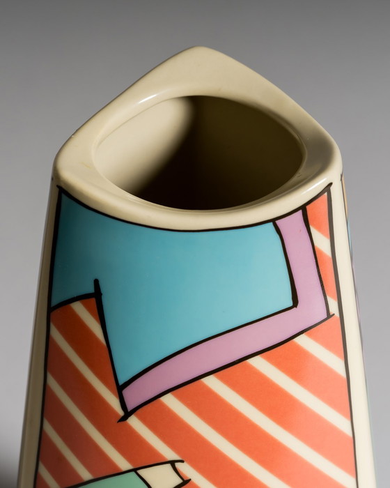 Image 1 of Dorothy Hafner for Rosenthal, “Flash” Vase Duo with Matching Candleholder Pair, Germany, 1980s