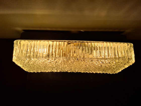 Image 1 of Rectangular ceiling lamp/wall lamp of cut glass, 1960s