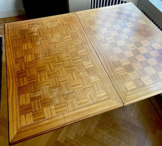 Image 1 of Vintage Mahogany Table with Inlaid Top