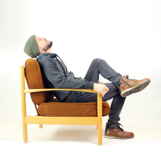 Image 1 of  Elegant Lounge Chair In Oak, Czechoslovakia 1960s, 4 Available