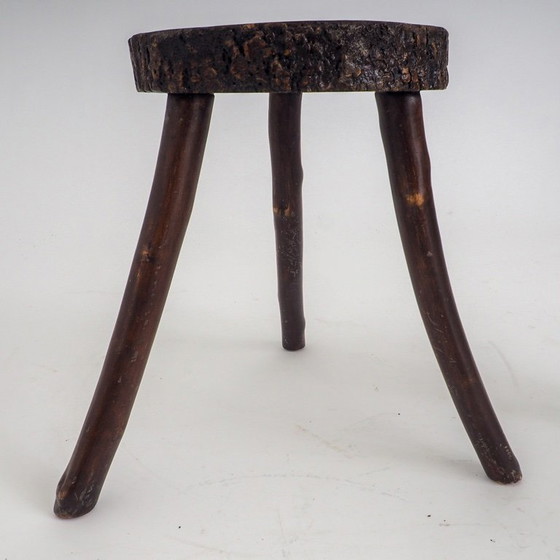Set of 2 Rustic Hand-Crafted Wooden Stools (photo 17 of 19)
