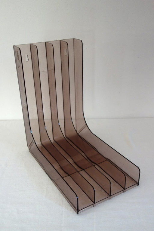 70s plexiglass vinyl record rack