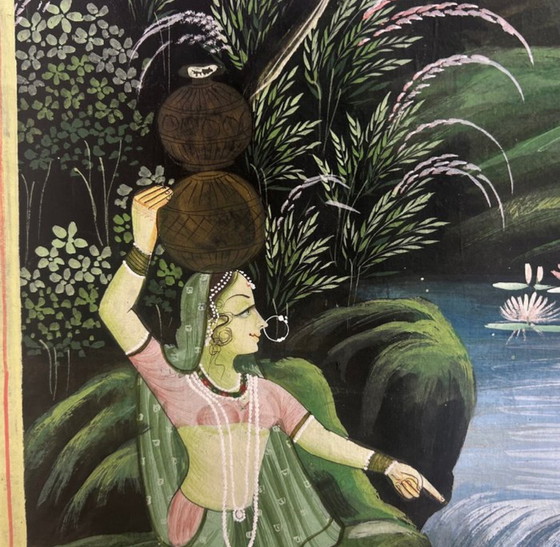 Image 1 of Pintura Pichwai muy grande 110 cm x 80 cm