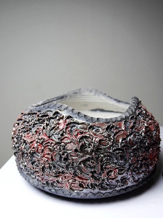 Portagioie raku rosso e grigio fatto a mano, vintage anni 2000 – Stoviglie, Porcellana, Ceramica (photo 13 of 16)