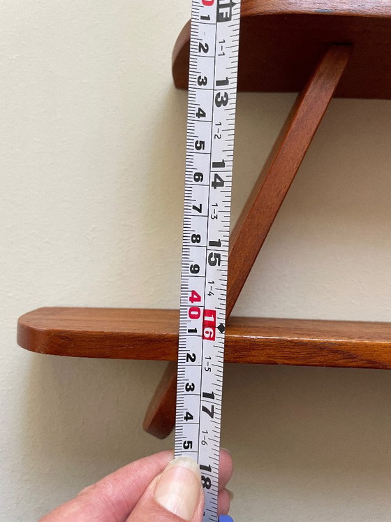 Teak Houten Wandrekje Scandinavisch Mid Century Design Vintage Retro – Wood (photo 15 of 17)