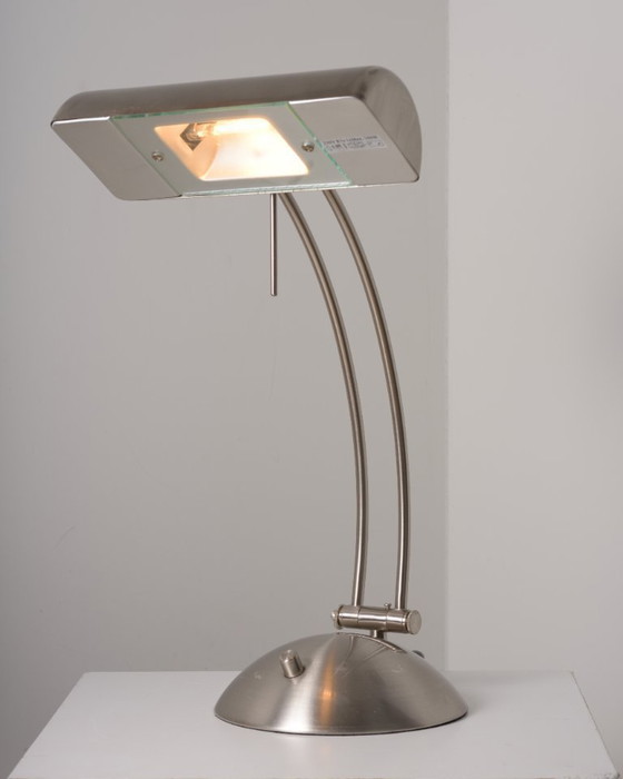 Vintage Design Bureaulamp – A.h.g. Wachsmuth & Krogmann – Tafellampen, rvs (photo 2 of 9)