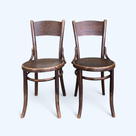 Image 1 of 2x Thonet Cosmos No. 124 Chairs - Art Nouveau 1910-1930