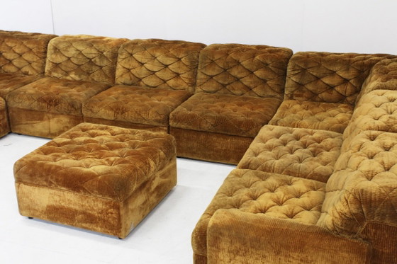 Canapé sectionnel modulaire vintage en velours des années 70 par Laauser, ensemble de 9, Canapés modulables (photo 7 sur 11)
