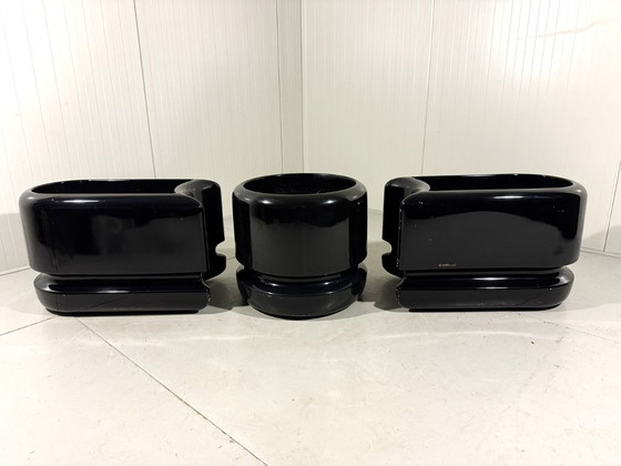 Image 1 of Vasi neri divisori per ambienti di Luigi Colani, anni '70