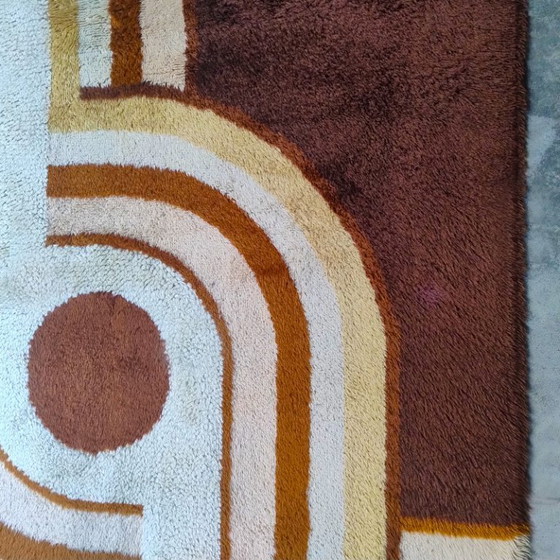 Image 1 of 1970s Museum-Grade Avant-Garde Wool Rug The Epithet of Space Age Luxury. Made in Italy