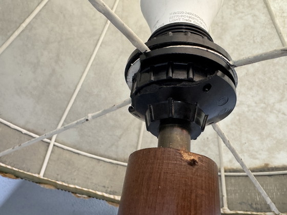 Image 1 of Vintage standing lamp with classic shade and wooden base