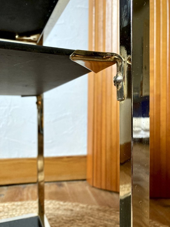 Image 1 of Gold-plated metal side table, in the style of the Jansen company, 1970s