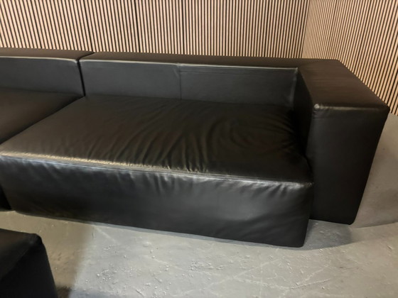 Image 1 of Jencikova Design Divano + poggiapiedi in pelle nero