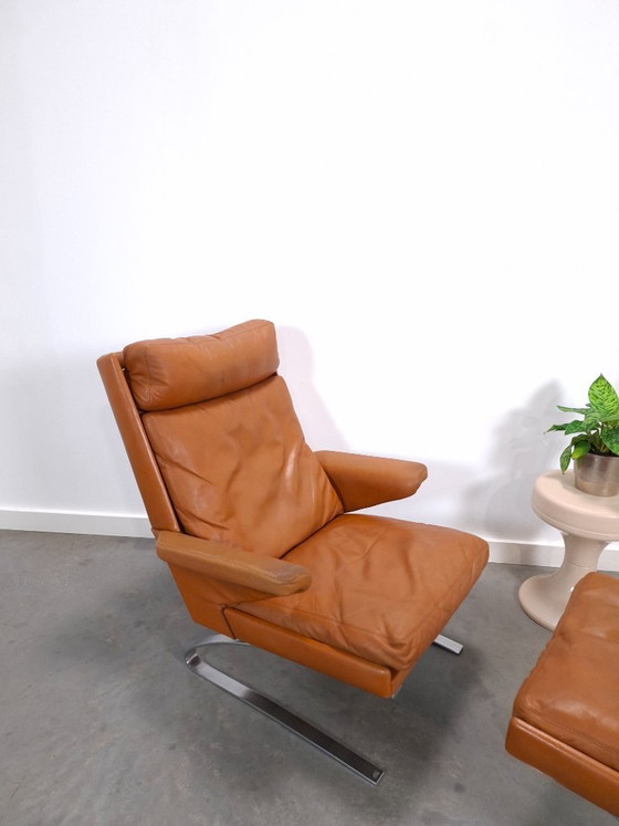 Poltrona Vintage COR Swing con pouf, Reinhold Adolf, Pelle Cognac – Poltrone (photo 3 of 22)