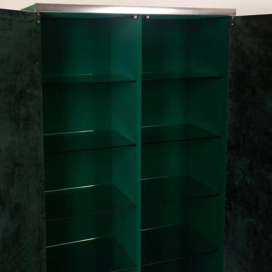 Guido Faleschini Astro Armoires en Verre Fumé et Daim pour i4 Mariani 1979 – Glass, Leather (photo 9 of 20)