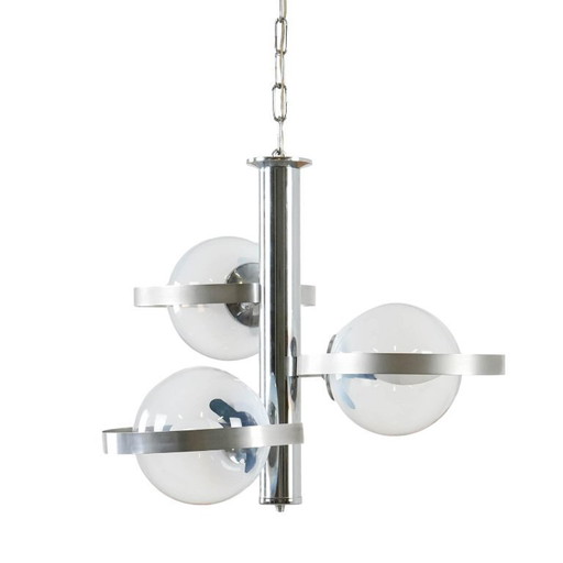 Lampada a sospensione, Space Age, anni '70, prodotta in Italia