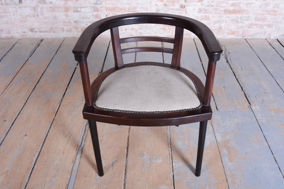 Gerestaureerde Art Deco fauteuil, Wien. Werkstätte, J. Hoffmann, Oostenrijk, jaren 1910 – Wiener Werkstätte (photo 3 of 15)