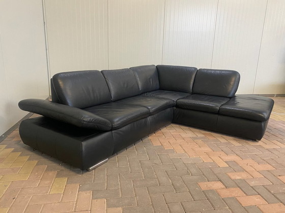 Image 1 of Bellissimo divano angolare in vera pelle nera