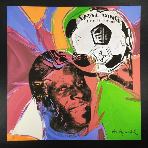 Grande litografia in edizione limitata "Pelè" di Andy Warhol, numerata a matita dal CMOA. 60 cm / 23,62 pollici