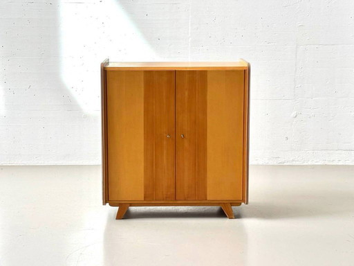 Birch highboard with elegant details and plenty of storage space, 1950s