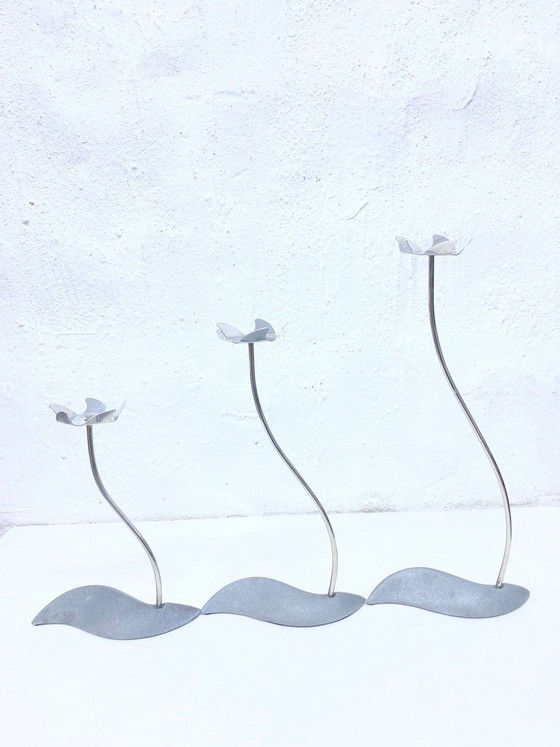 Image 1 of Dreierset Kerzenständer Teelichthalter Design Alan Schaff für Royal Copenhagen