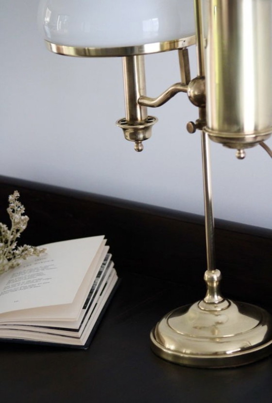 Image 1 of Lampada inglese in ottone e opalino