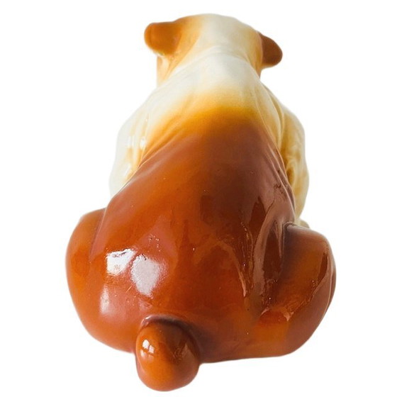 Image 1 of Vintage mid-century dog figurine English Bulldog dog statue ceramic 1960s