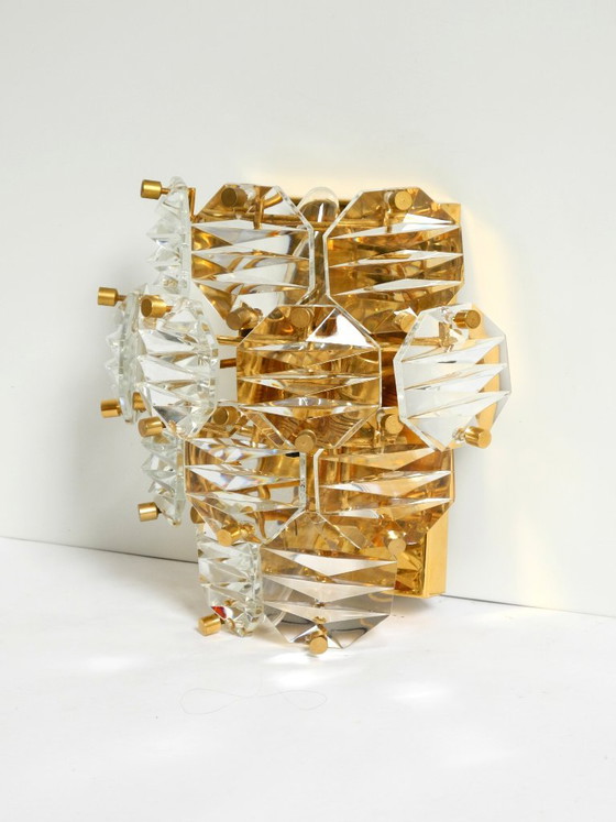 Beautiful Original 1960s Kinkeldey Crystal Glass And Brass Wall Lamp – Wall lights (photo 6 of 20)