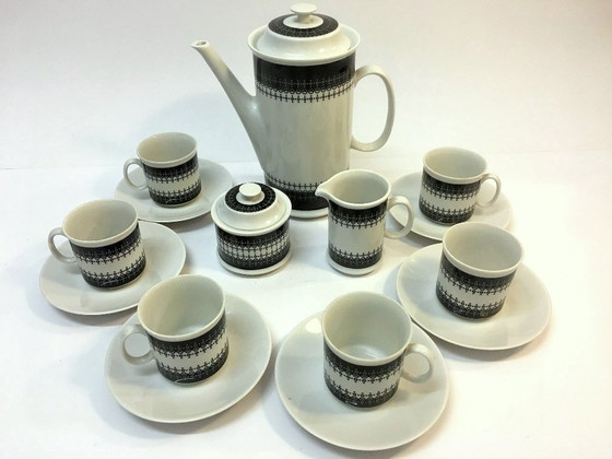 Image 1 of Vintage "White&black" coffee set by Jaroslav Ježek / Czechoslovakia