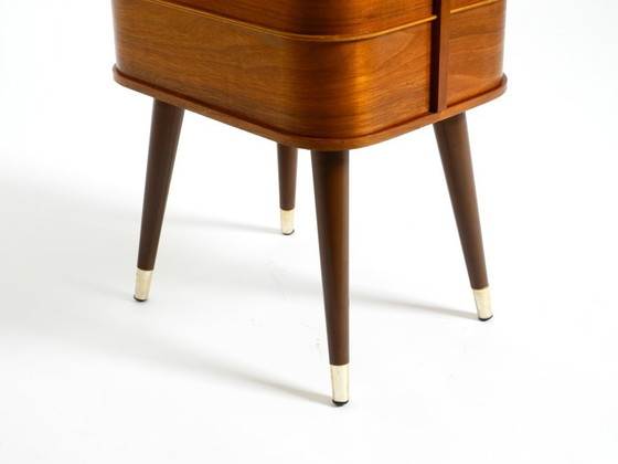 Image 1 of Beautiful original Mid Century sewing box with teak veneer and many compartments