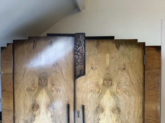 Image 1 of Originele houten art deco kledingkast