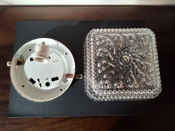 Image 1 of Vintage vierkante glazen plafondlamp j60:70